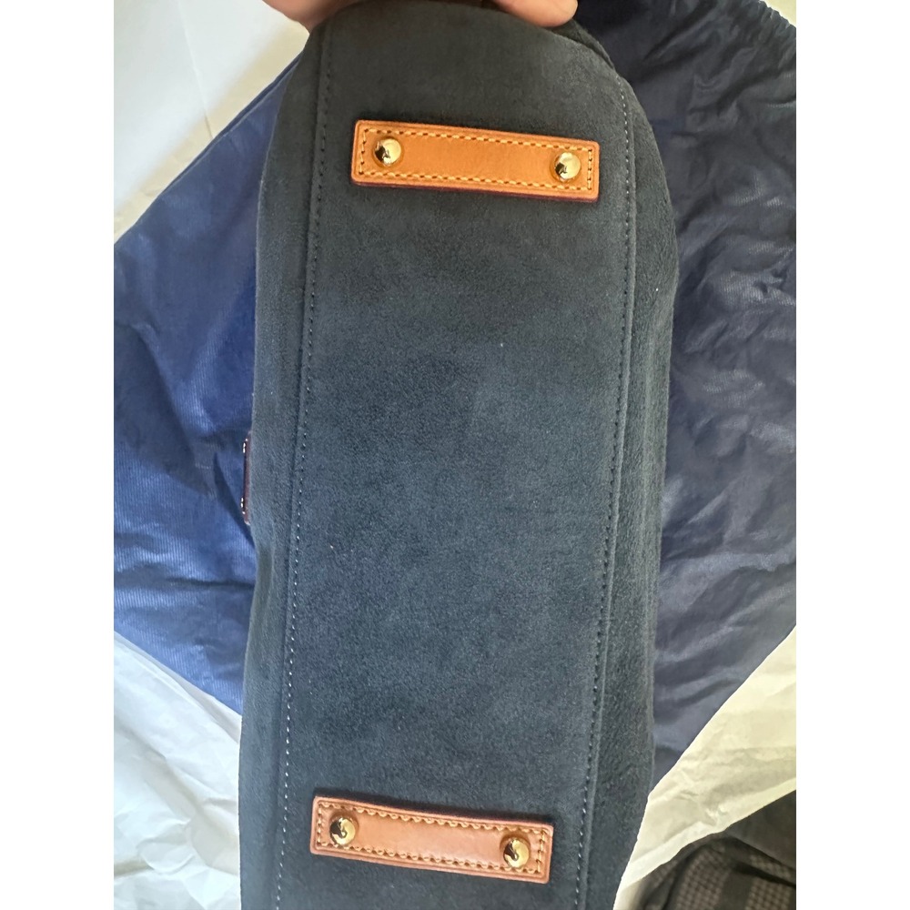Dooney & Bourke Navy Suede Leather Trim Hobo Shoulder Bag NEW w/ Dust Bag - Picture 7 of 14